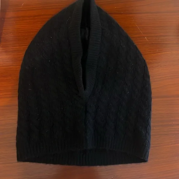 Black cashmere hood Hats